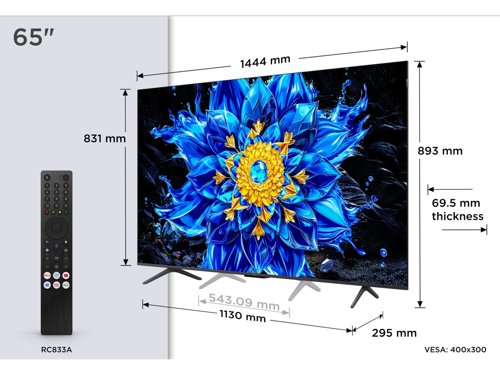 TCL T8D 65" 4K QD-Mini LED Smart TV (2026) 60 - 69 tommer TV