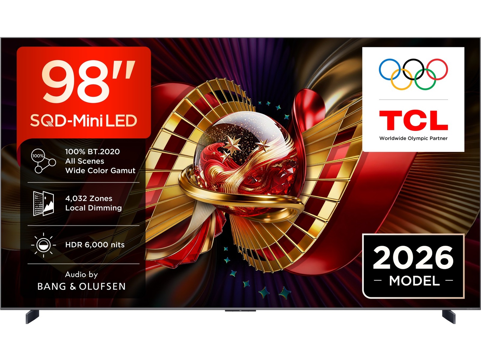 TCL C8L 98” SQD-Mini LED Smart TV (2026) Over 80 tommer TV