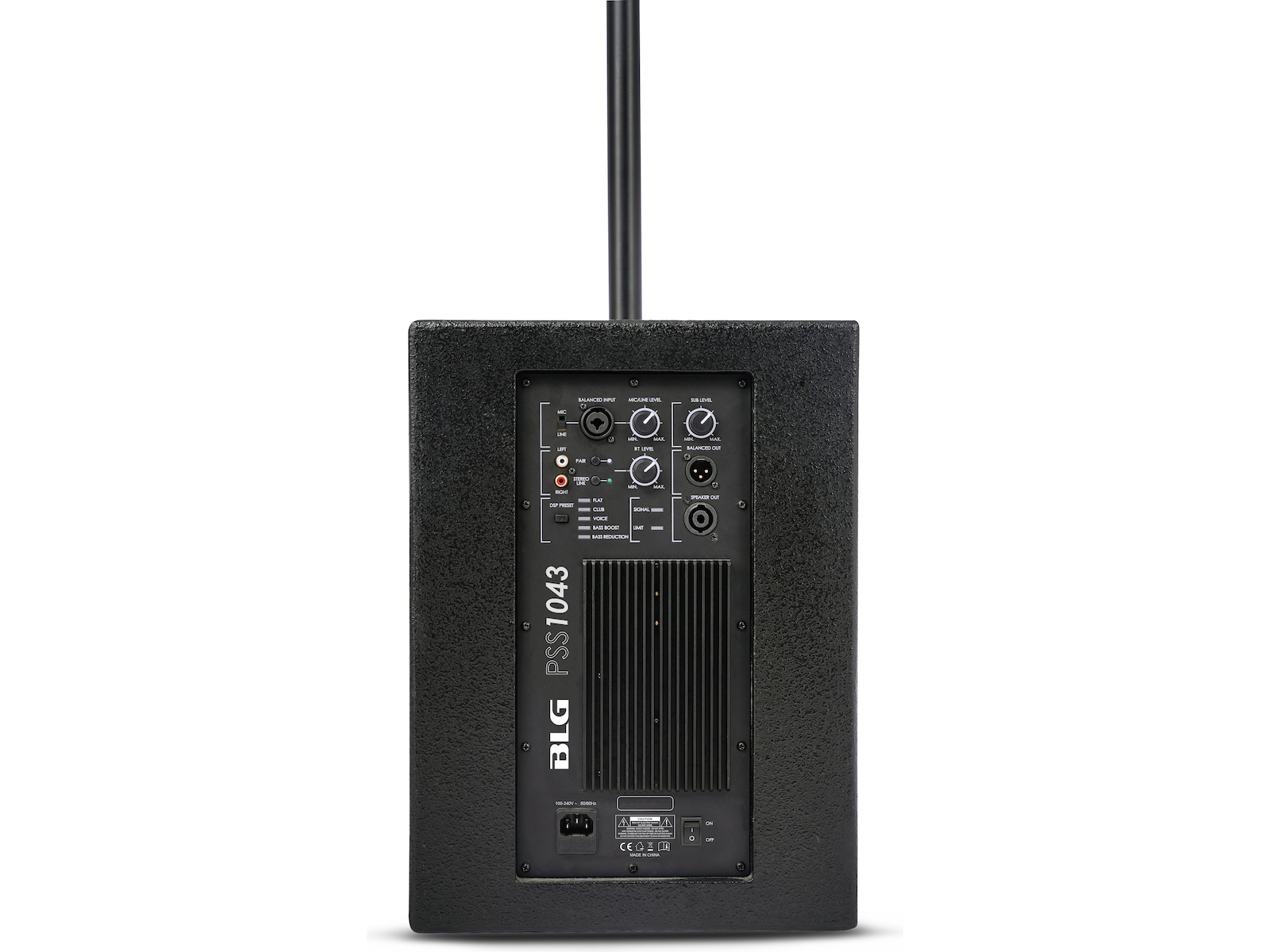 BLG Bluetooth PA-system 400W 2-veis 10" Sub DSP 125dB Høyttalere