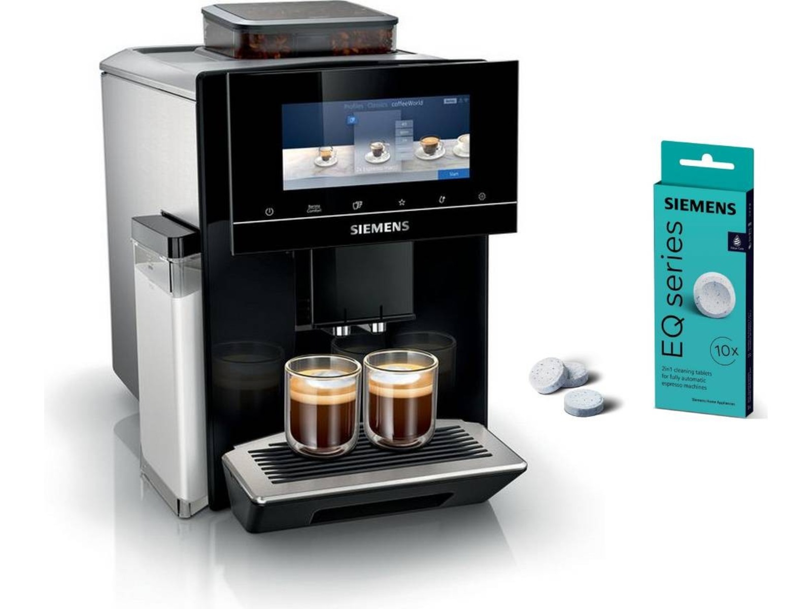 Siemens EQ900 Automatisk kaffemaskin TQ903R09 (sort) + rengjøringstabletter Espressomaskiner