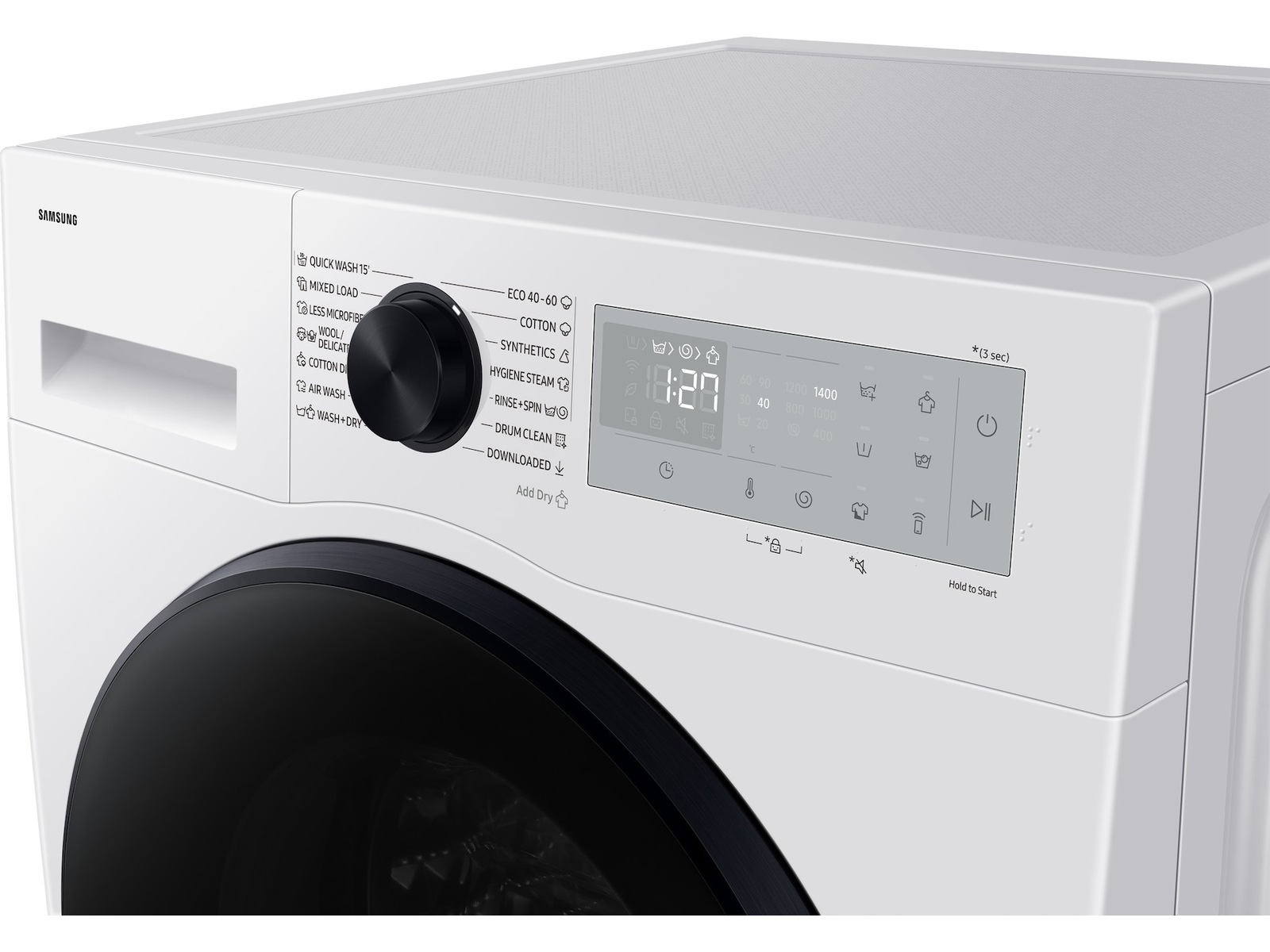 Samsung Vask/tørk AI Dry+ 9/6 kg (hvit) Kombinert vaskemaskin og tørketrommel