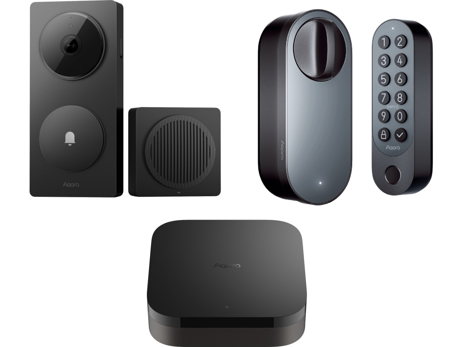 Aqara Smart Lock U200 Sett + Hub M3 + Doorbell Camera Hub G410 Elektronisk dørlås
