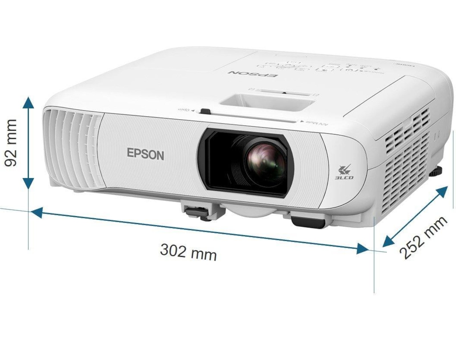 Epson TW-840 3LCD projektor (hvit) -B-Grade Demo TV/projektor