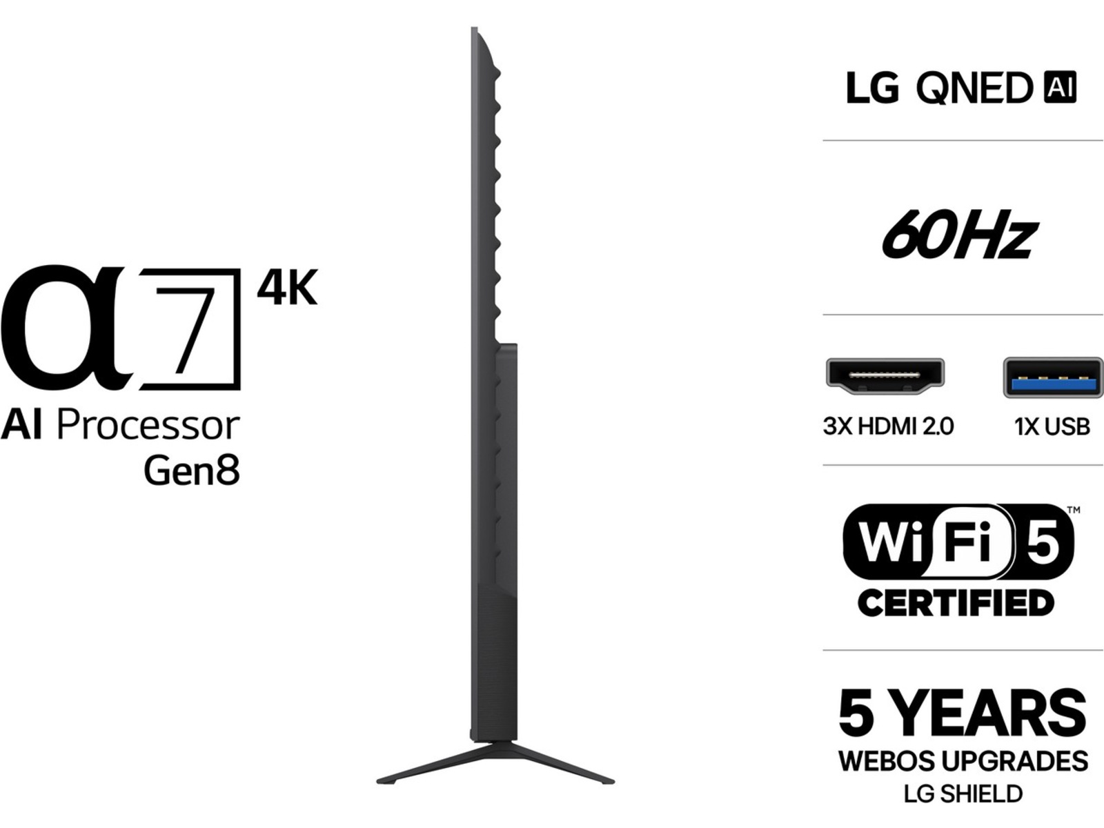 LG 85" QNED70 MiniLED 4K Smart TV (2026) Over 80 tommer TV