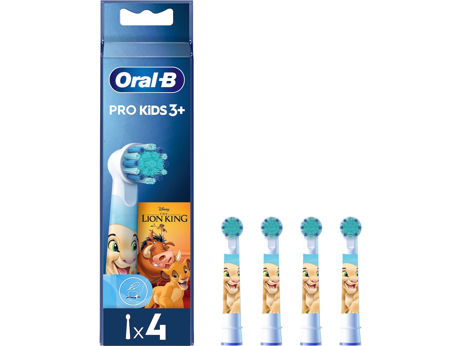 Oral-B Pro Kids borsthoder Løvenes Konge, 4 stk Tannbørstehoder