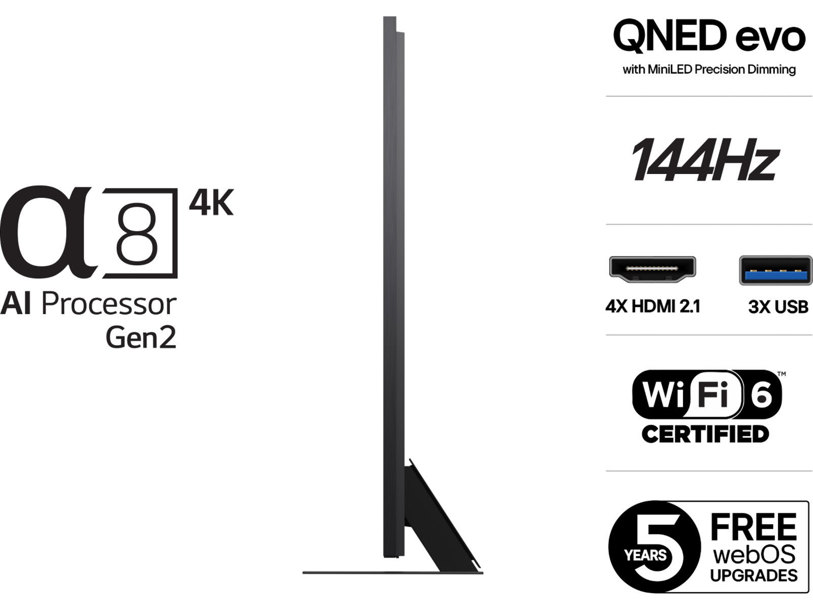 LG 100" QNED86 AI 4K MiniLED Smart TV (2025) + lydplanke Over 80 tommer TV