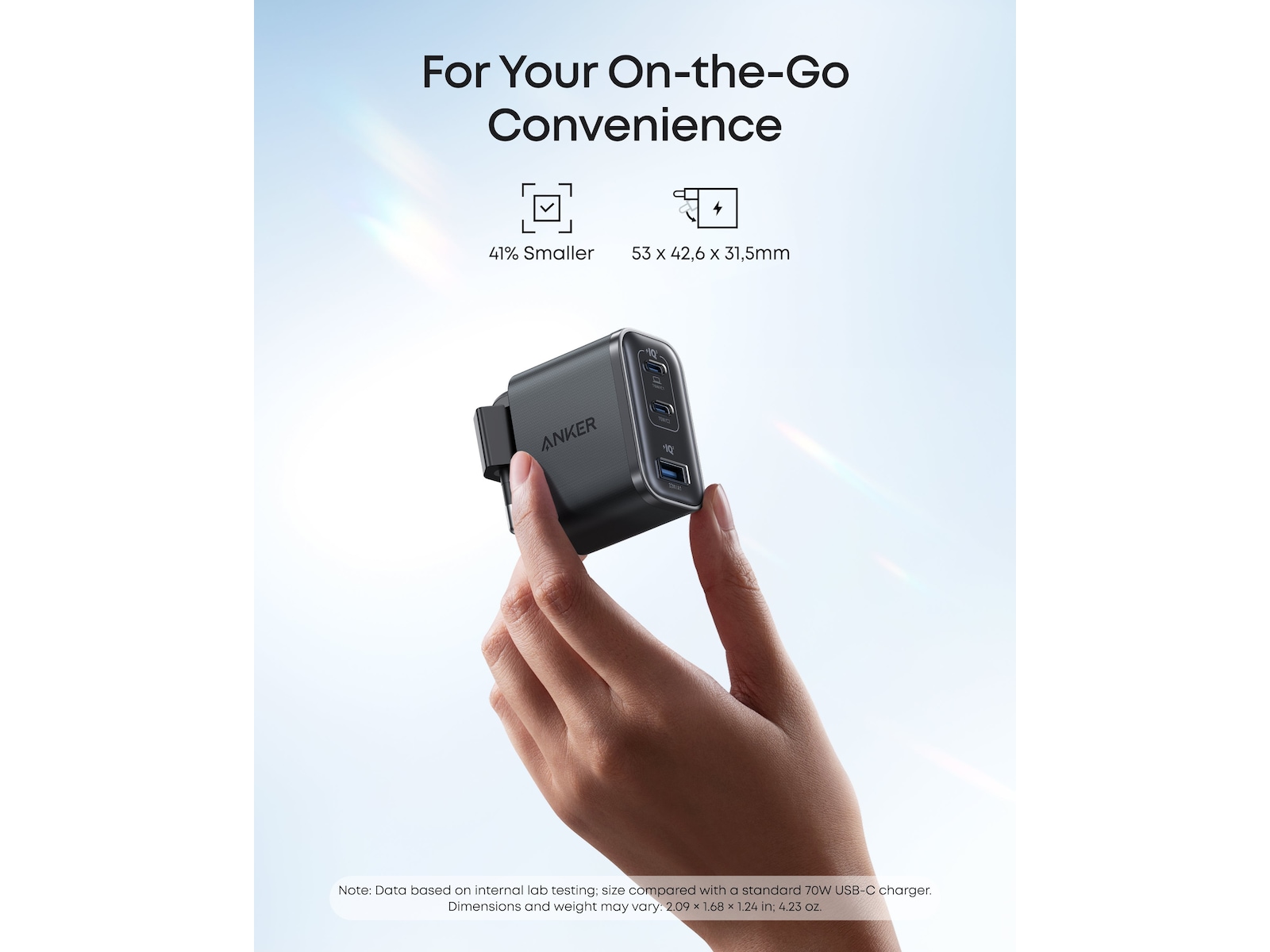 Anker Nano 70W Vegglader (sort) Mobilladere