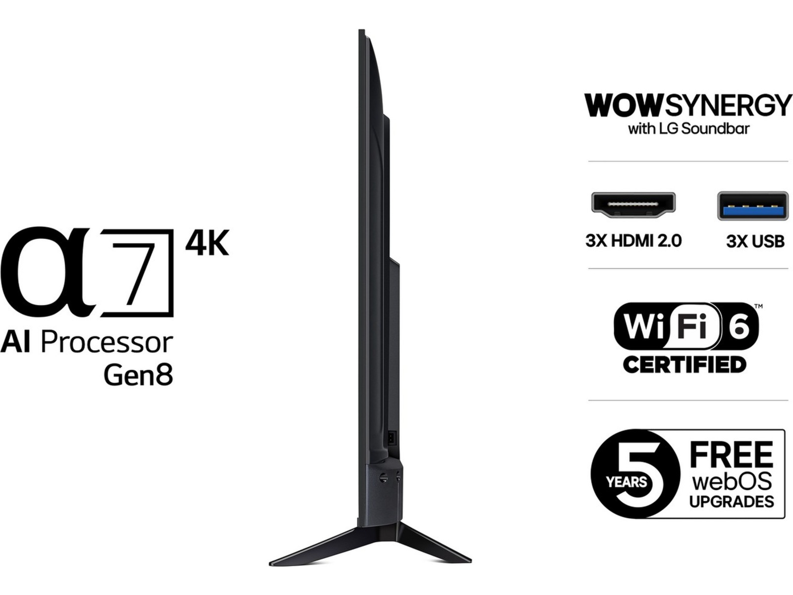 LG 50" UA73 AI 4K UHD Smart TV (2025) -B-Grade Demo TV/projektor
