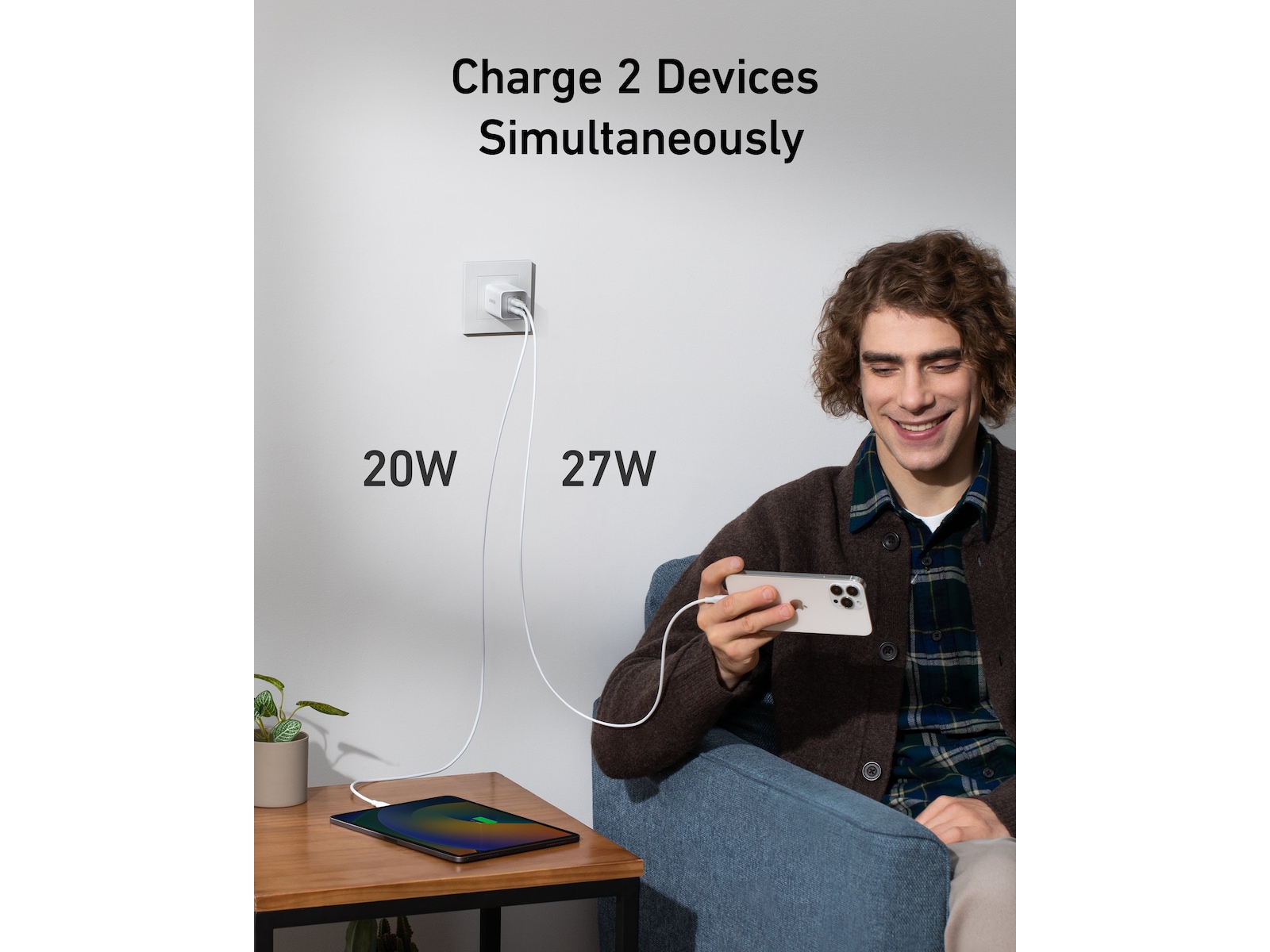 Anker 523 Nano 3 lader (hvit) Mobilladere