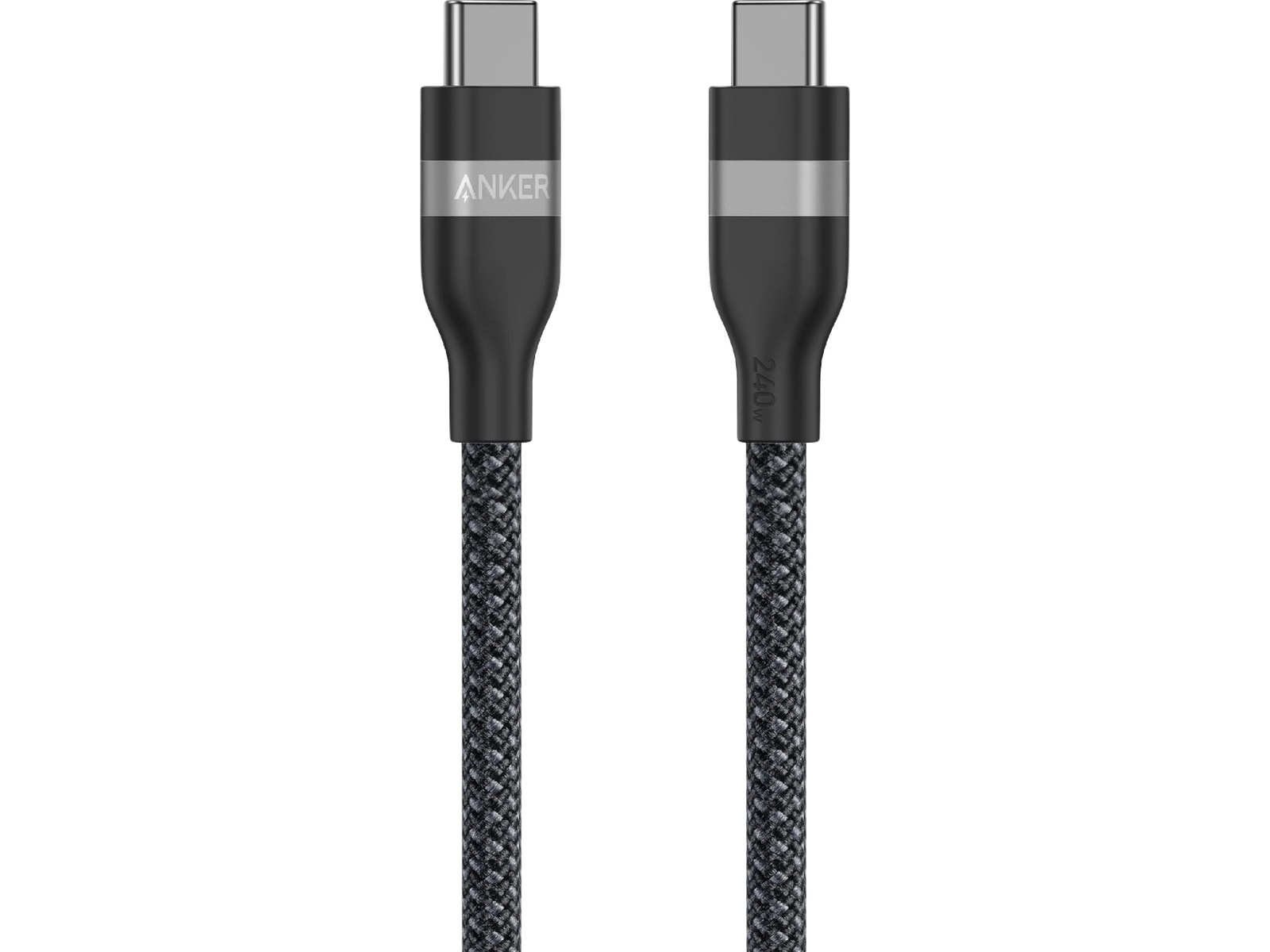 Anker 240W USB-C flettet kabel 1,8m (sort) USB-kabler