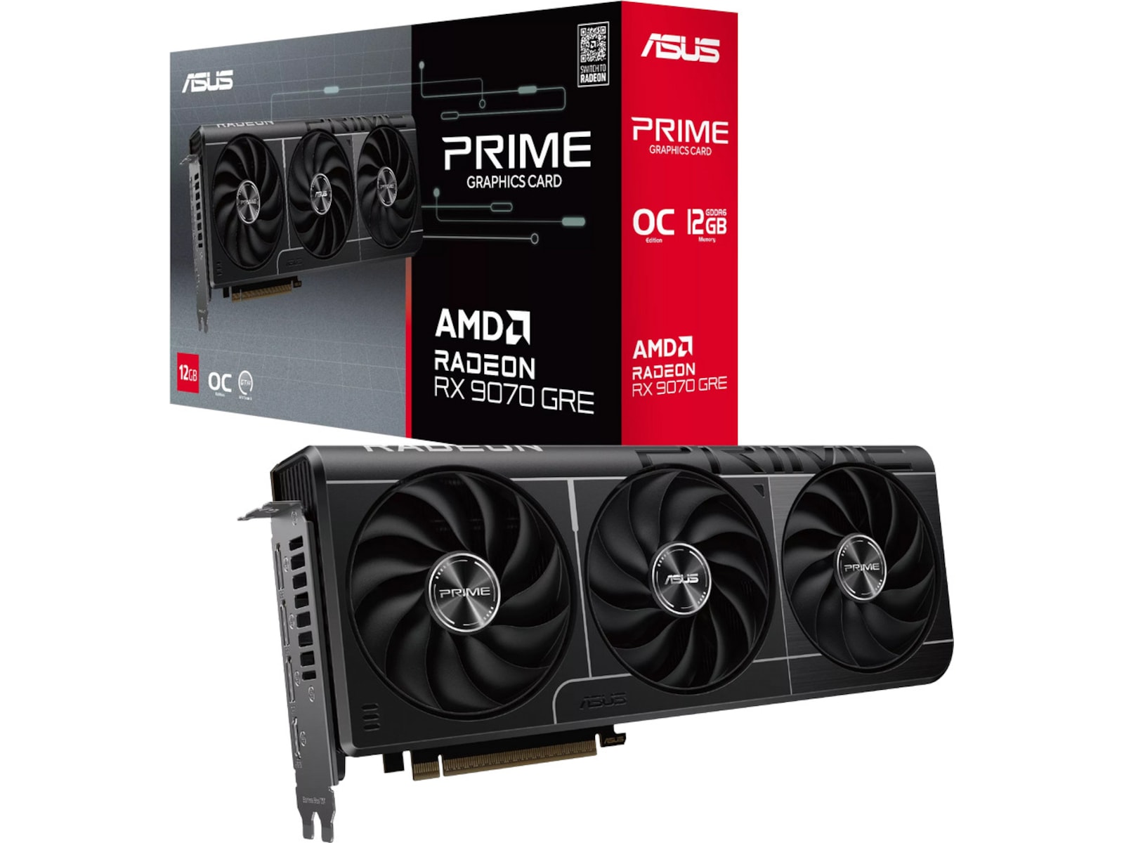 ASUS Prime Radeon RX 9070 GRE EVO OC Edition 12 GB Skjermkort, PCI Express 5.0, 12GB GDDR6