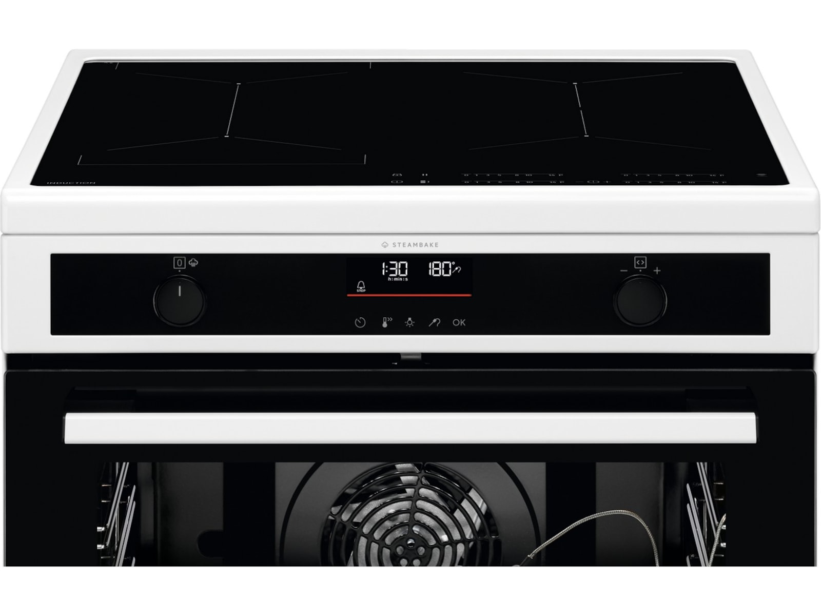 Electrolux 600 SteamBake induksjon 60 cm pyrolyse (hvit) Komfyr