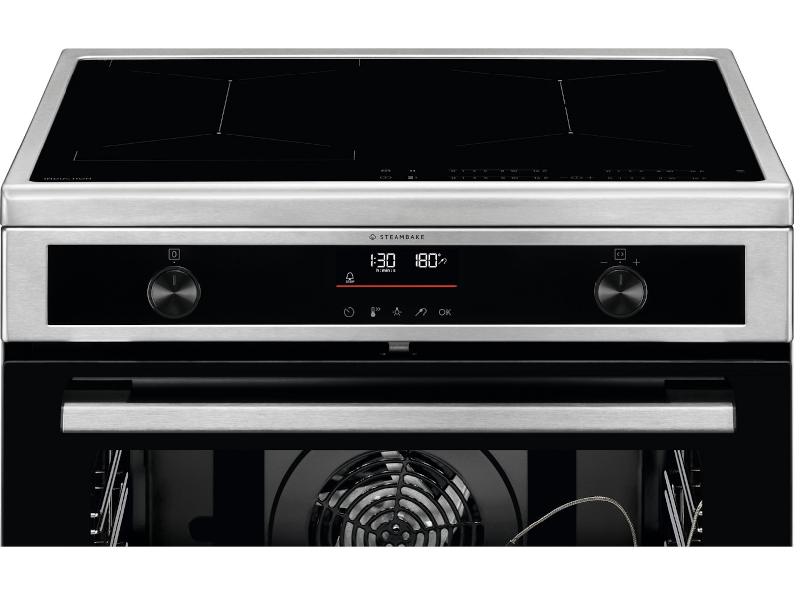 Electrolux 600 SteamBake induksjon 60 cm pyrolyse (stål) Komfyr