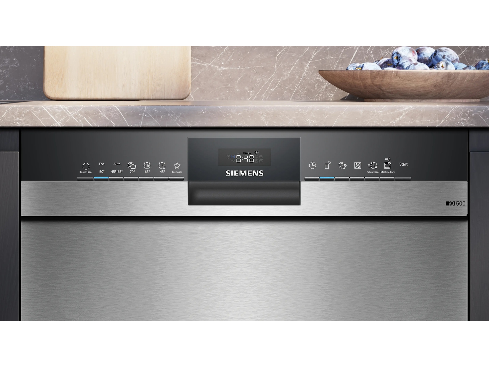 Siemens SN45ZS08CE iQ500 Underbygget oppvaskmaskin (Rustfritt stål) Underbygd oppvaskmaskin