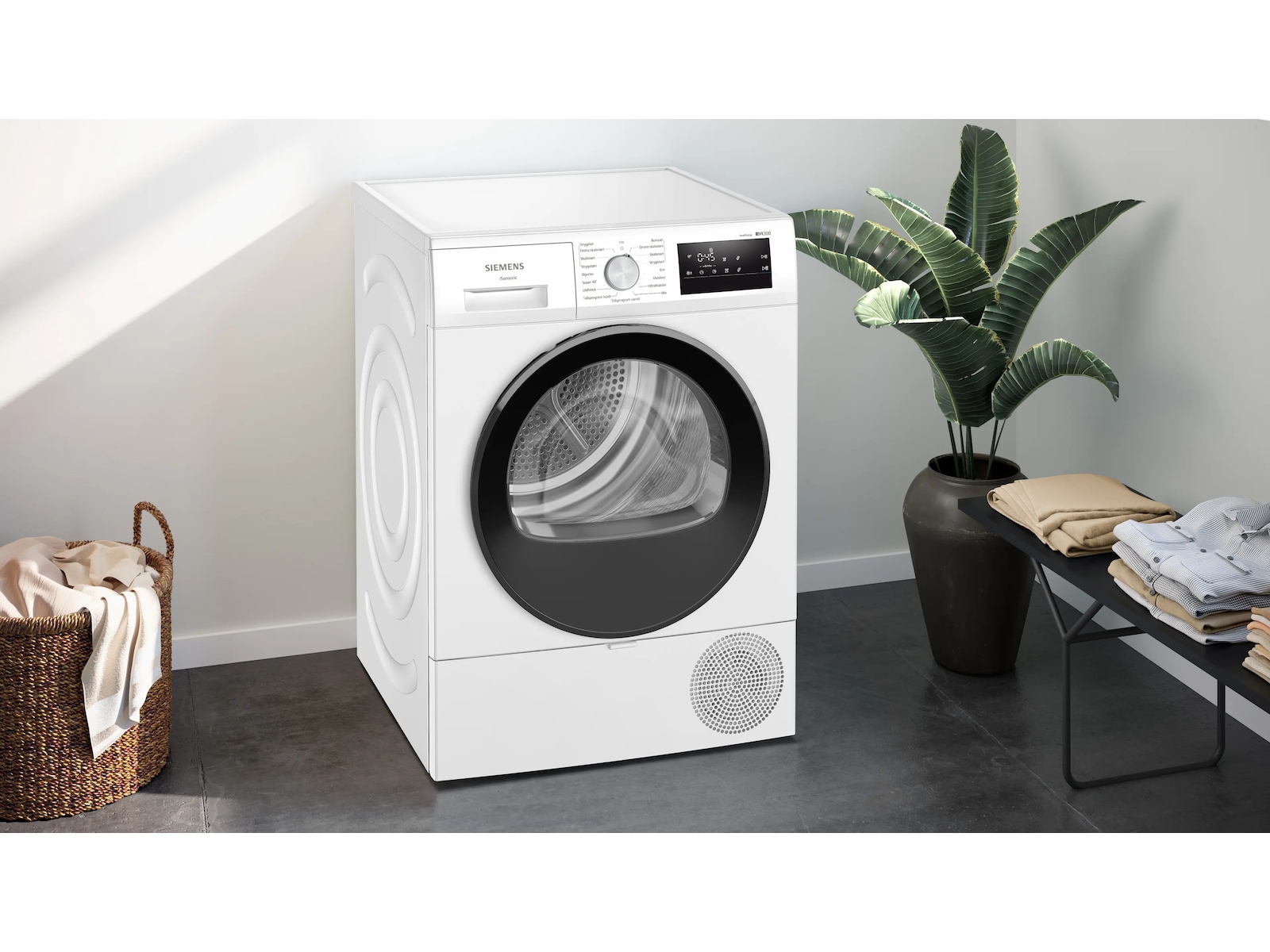 Siemens WT45HV0EDN, iQ300 Tørketrommel (hvit) Tørketrommel