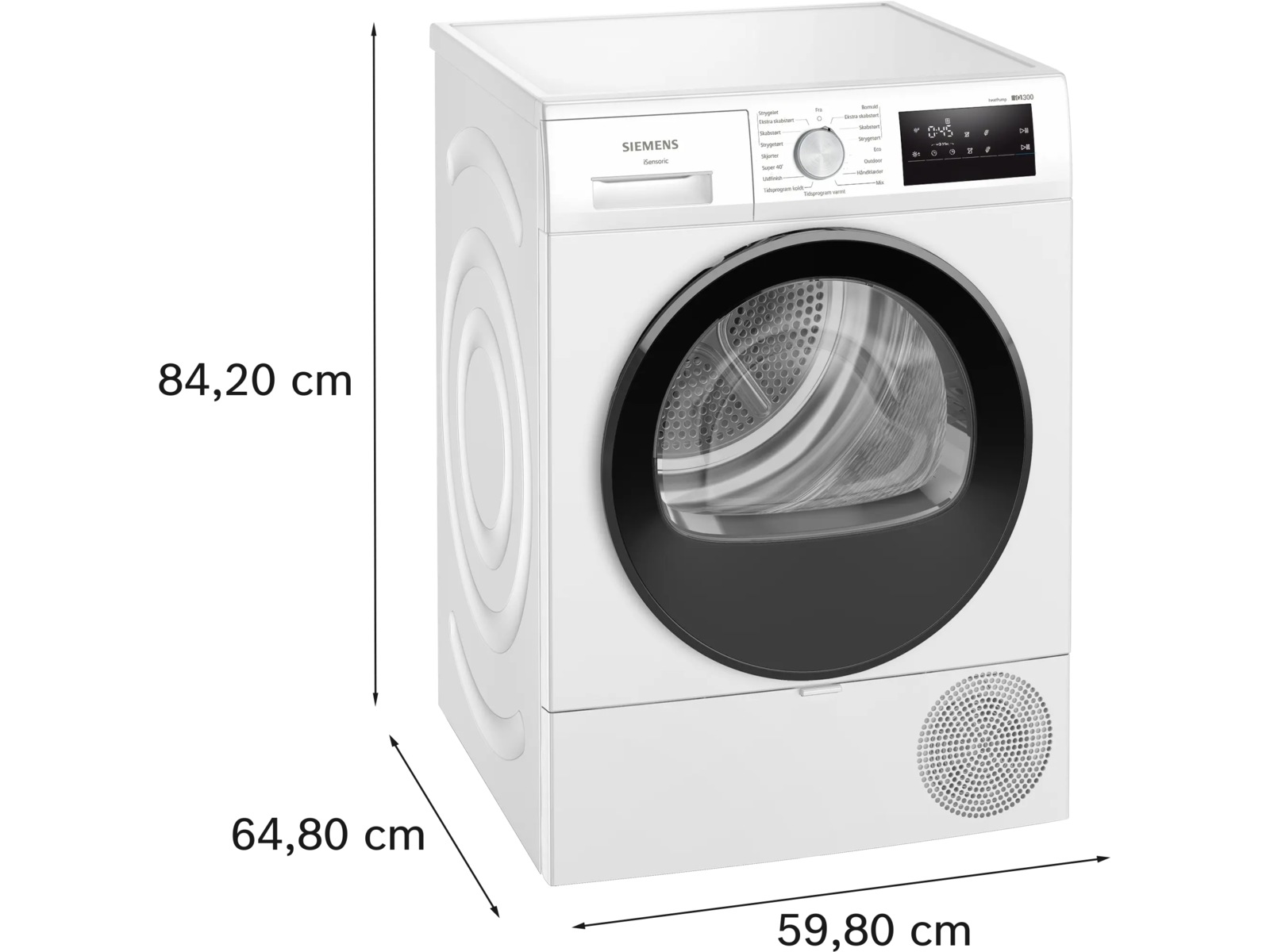 Siemens WT45HV0EDN, iQ300 Tørketrommel (hvit) Tørketrommel