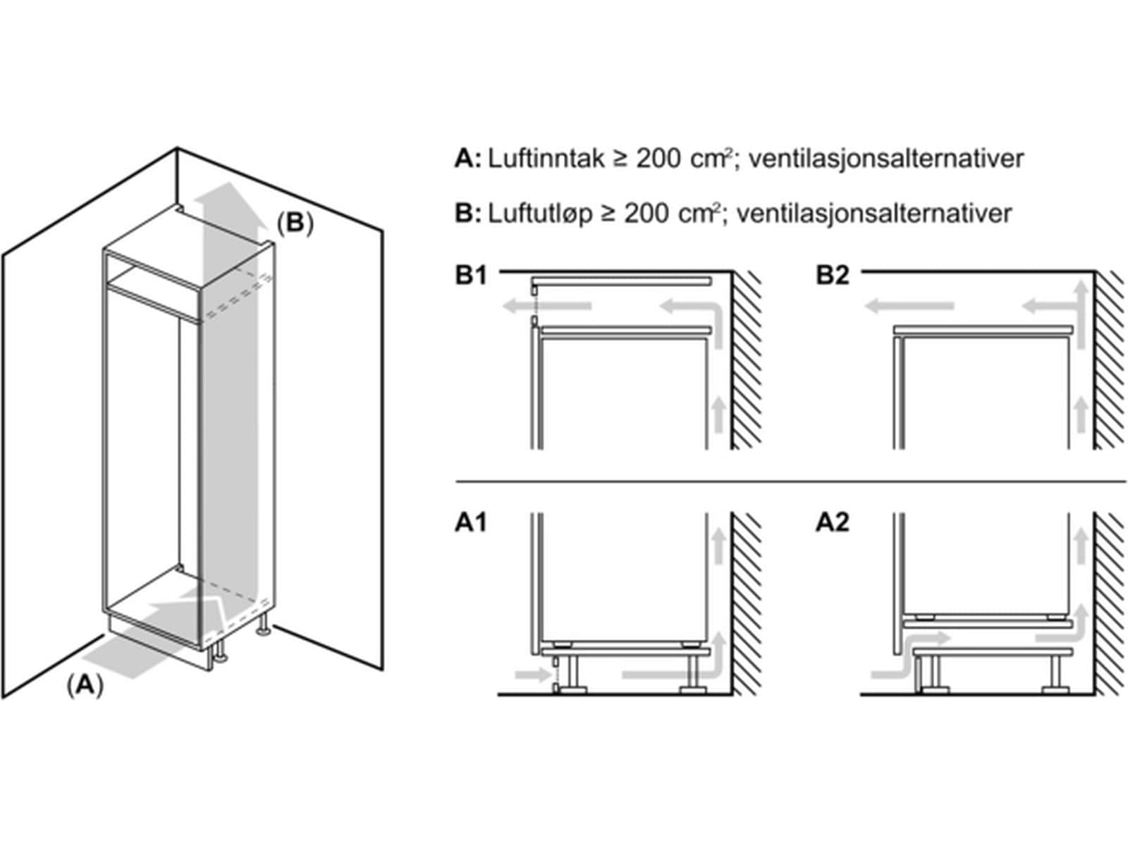 Siemens Serie 4 KIV87VFE0 Integrert kombiskap Kombiskap