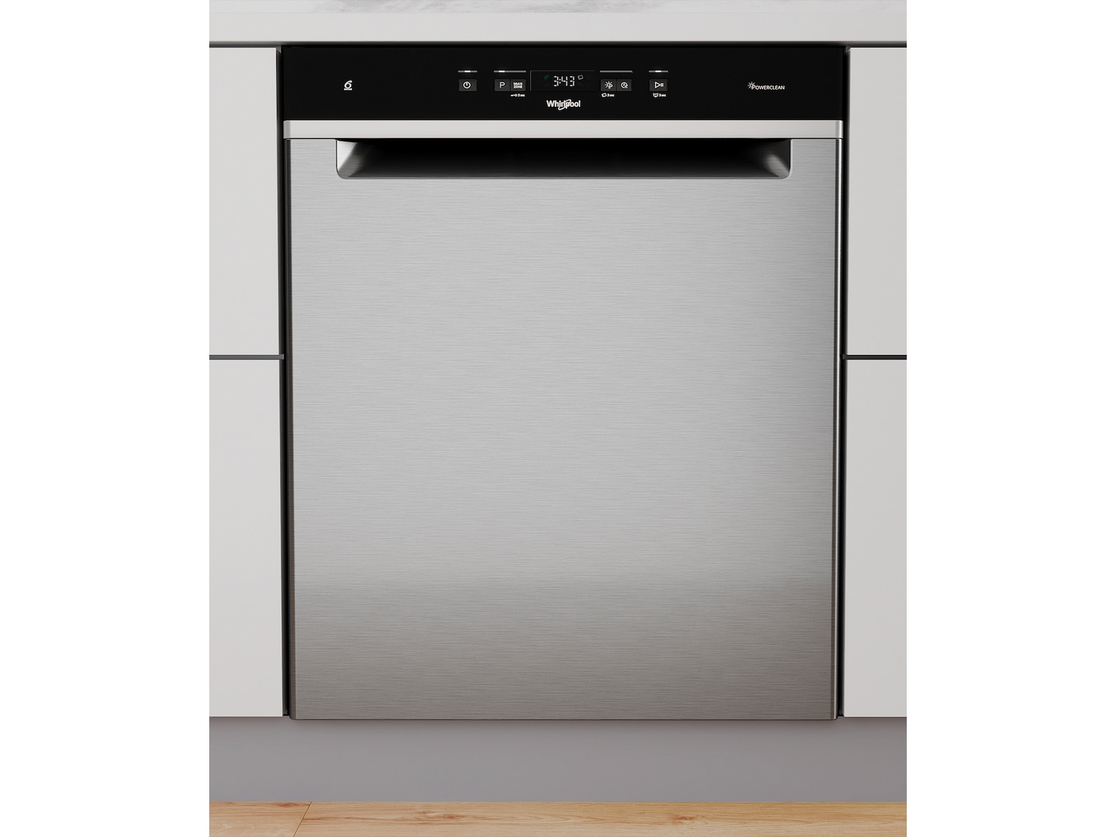 Whirlpool WUC3C32PX underbygget oppvaskmaskin (rustfritt stål) Underbygd oppvaskmaskin