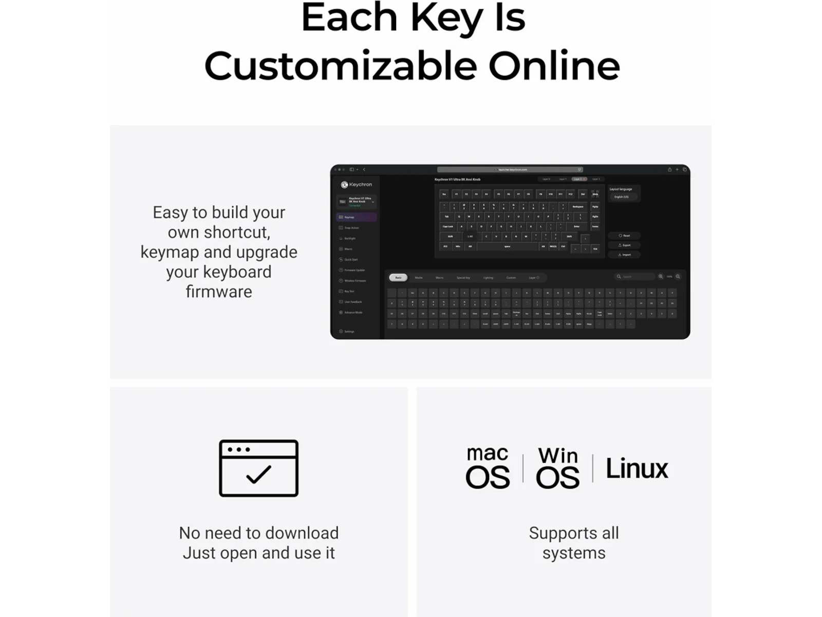 Keychron V1 Ultra 75% 8K Brown Trådløst Gamingtastatur Gamingtastatur