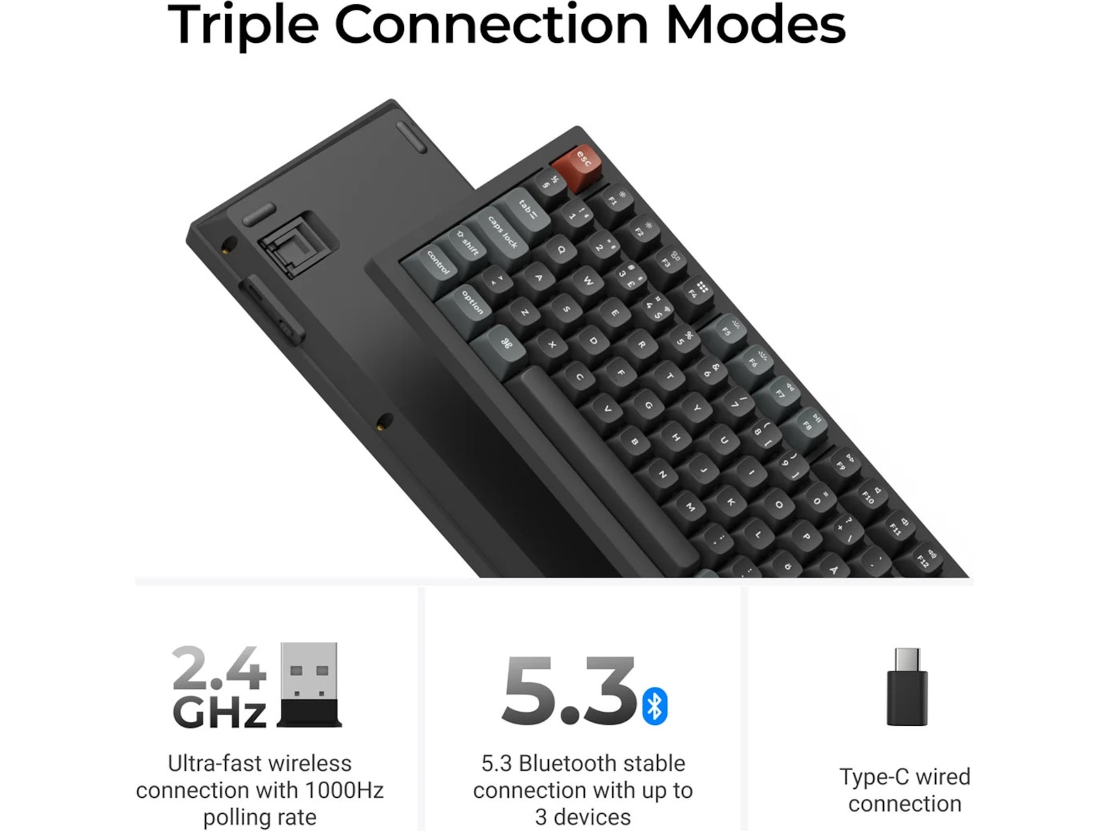 Keychron V3 Ultra 80% 8K Red Trådløst Gamingtastatur Gamingtastatur