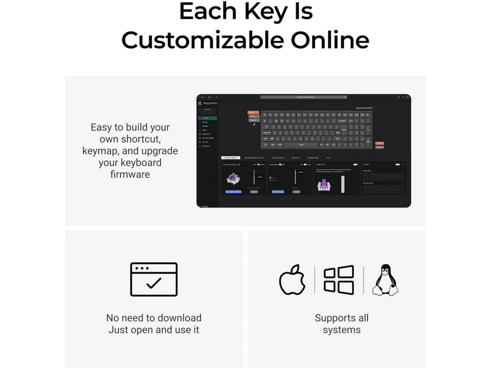 Keychron K4 HE Trådløst Gamingtastatur (sort) Gamingtastatur