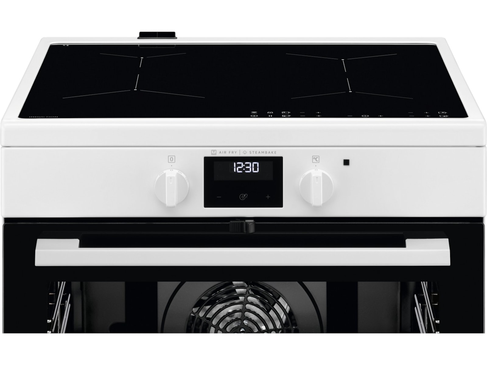 Electrolux 600 SteamBake Induksjon 60 cm Katalyse (hvit) Komfyr