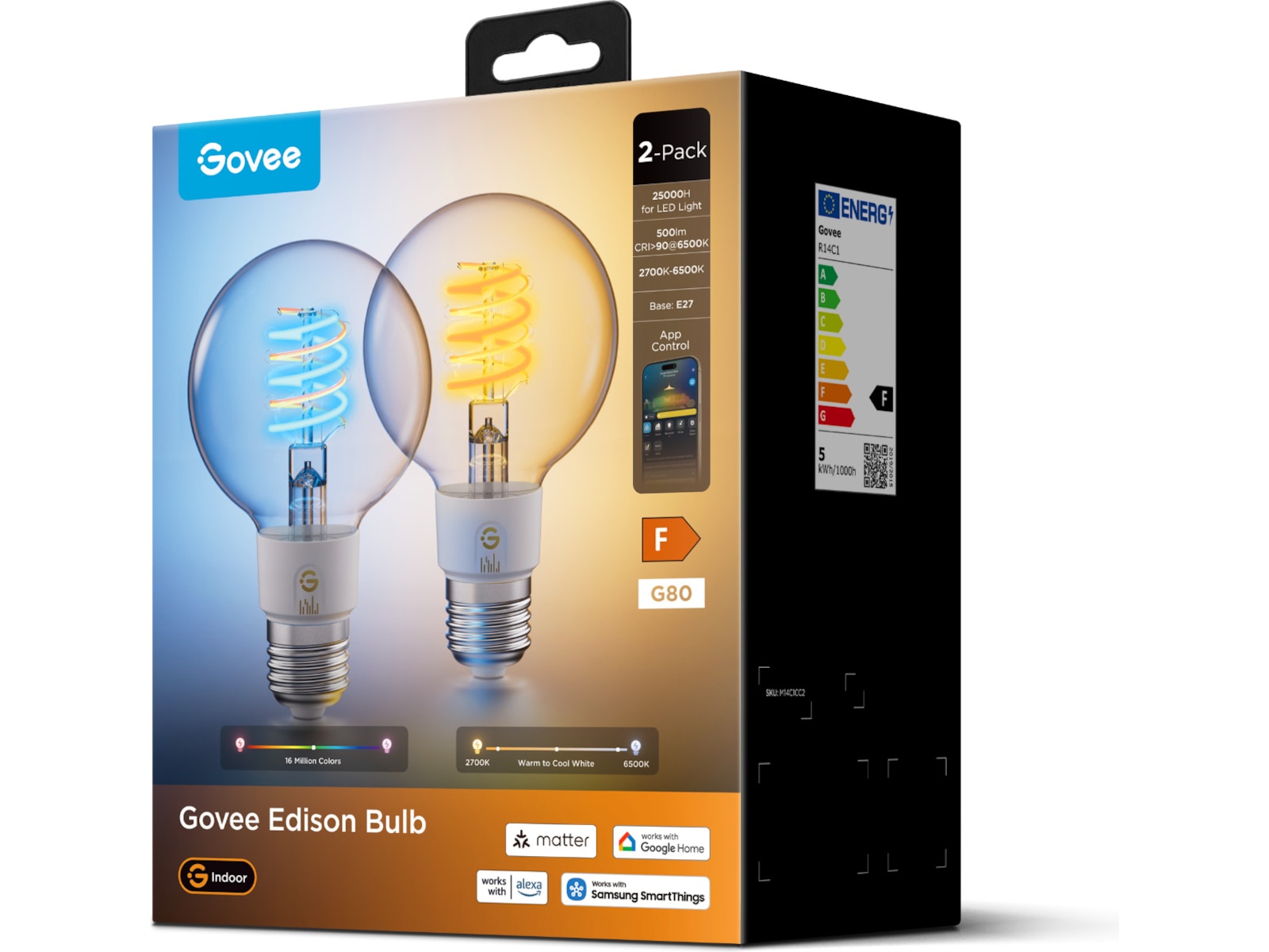 Govee Smart Edison Pærer 2-pack Lyspærer & LED-pærer
