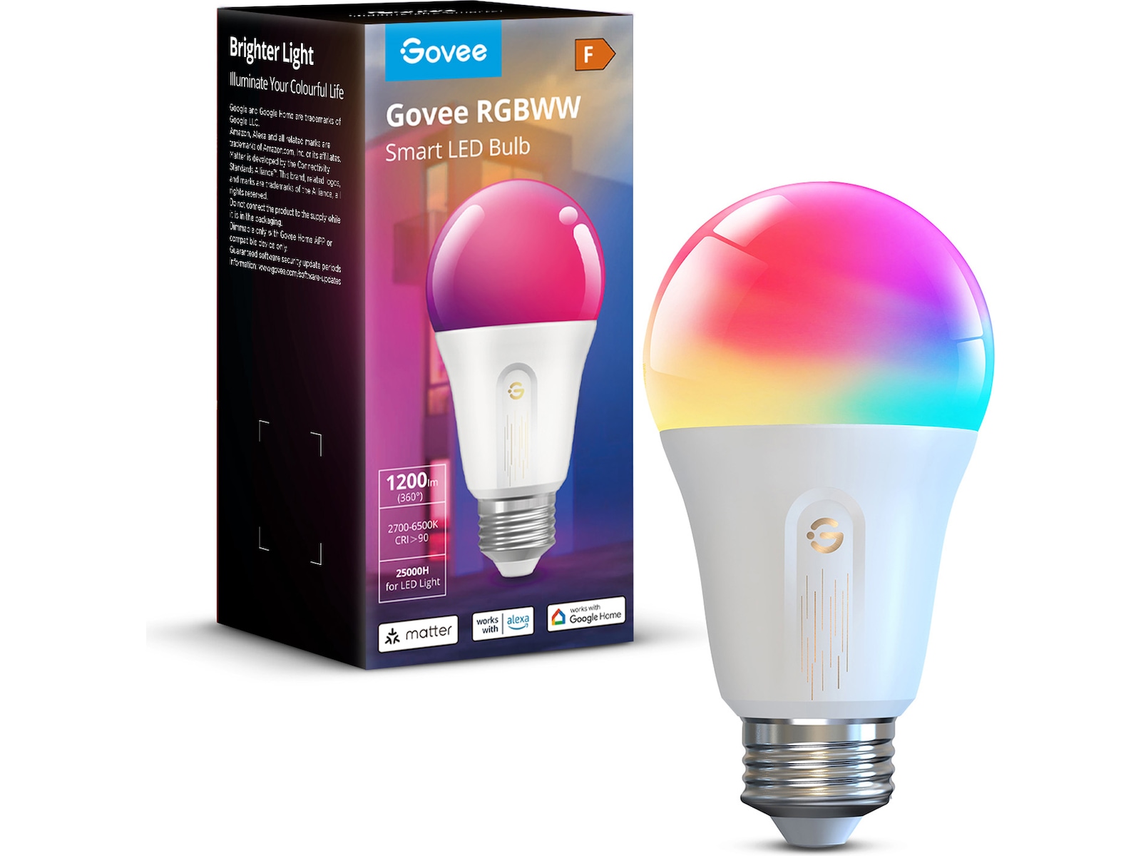 Govee H60093C1 WIFI & Bluetooth Smart Lyspære 1200lm Lyspærer & LED-pærer