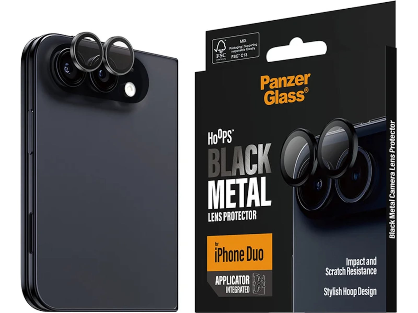 PanzerGlass Hoops Linsebeskytter iPhone Duo (sort) Skjermbeskytter
