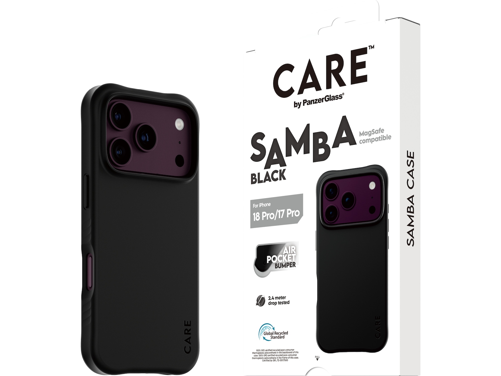 PanzerGlass CARE iPhone 17 Pro/18 Pro Samba deksel (sort) Mobildeksel