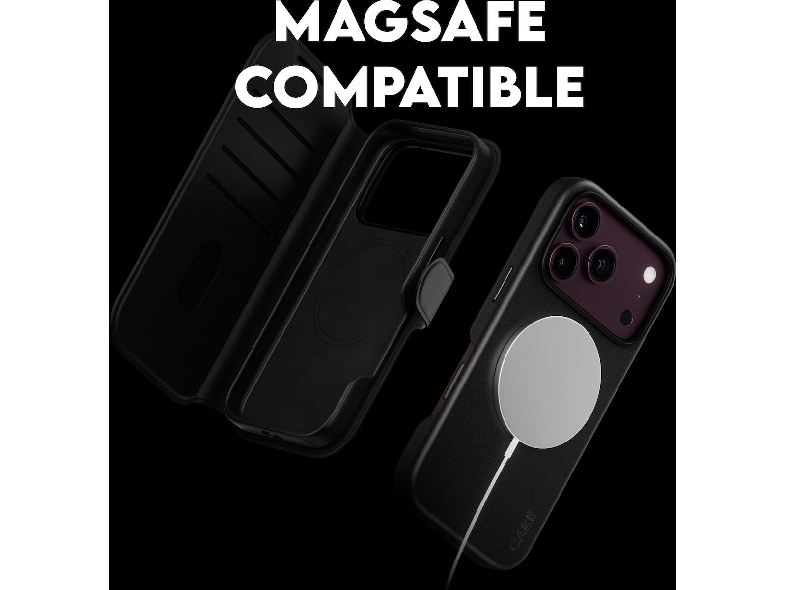 PanzerGlass CARE Tango 2-i-1 Lommebokdeksel iPhone 17 Pro/18 Pro (sort) Mobildeksel