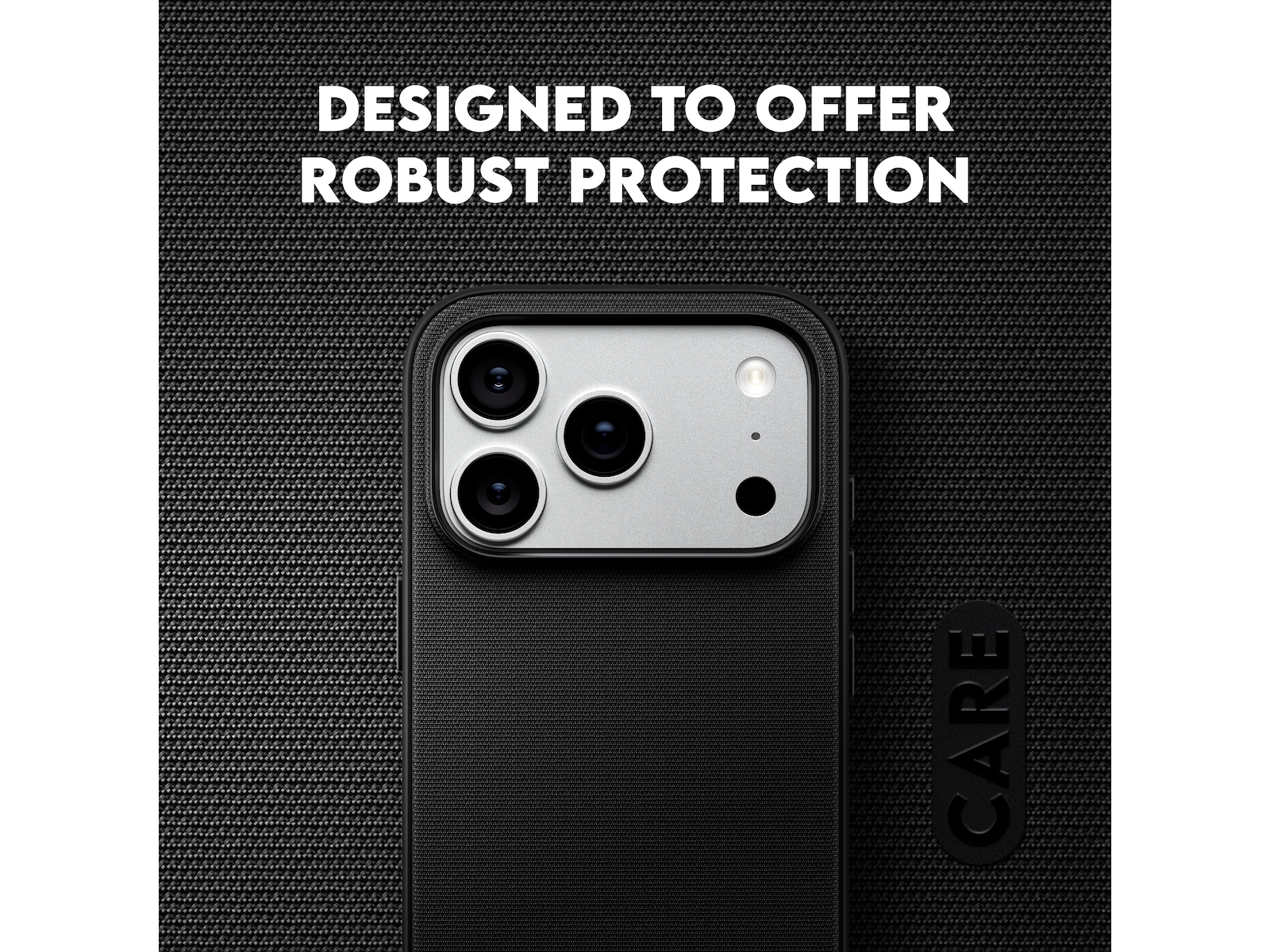PanzerGlass CARE iPhone 17 Pro/18 Pro Fusion Fabric deksel (sort) Mobildeksel