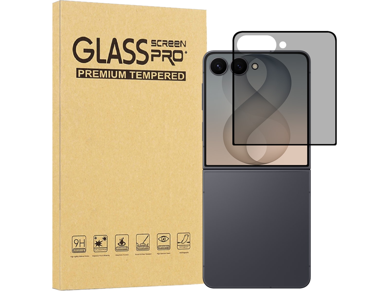 iiglo Galaxy Flip 8 Front Privacy Skjermbeskytter Skjermbeskytter