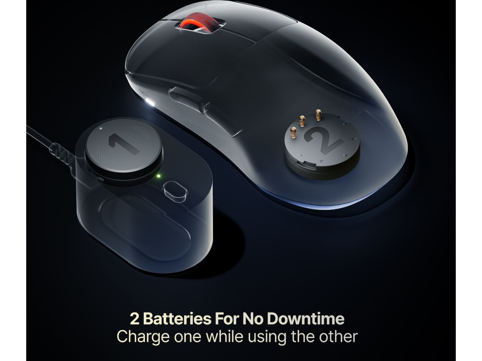 SteelSeries Sensei Pro Wireless Mini (sort) Gamingmus