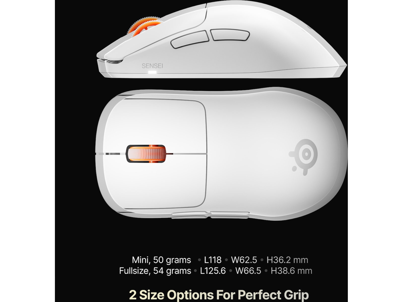 SteelSeries Sensei Pro Wireless Mini (hvit) Gamingmus