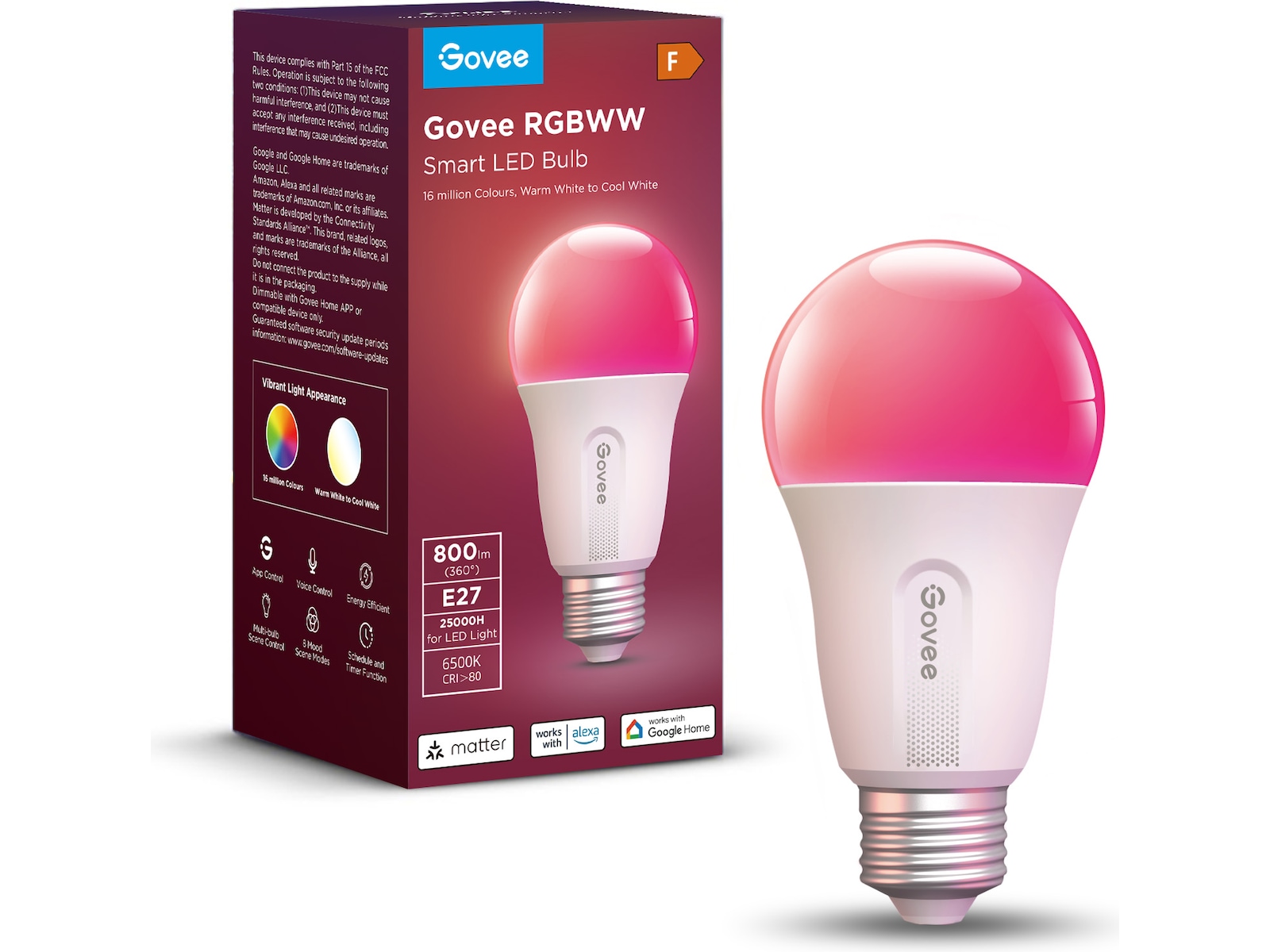 Govee WIFI & Bluetooth Smart Lyspære 800lm Lyspærer & LED-pærer