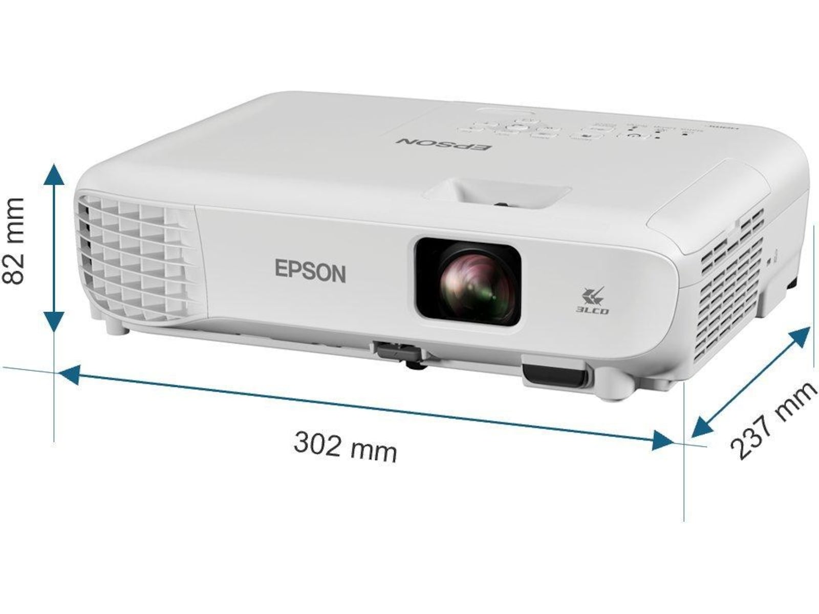 Epson EB-W53 3LCD projektor (hvit) -B-Grade Demo TV/projektor
