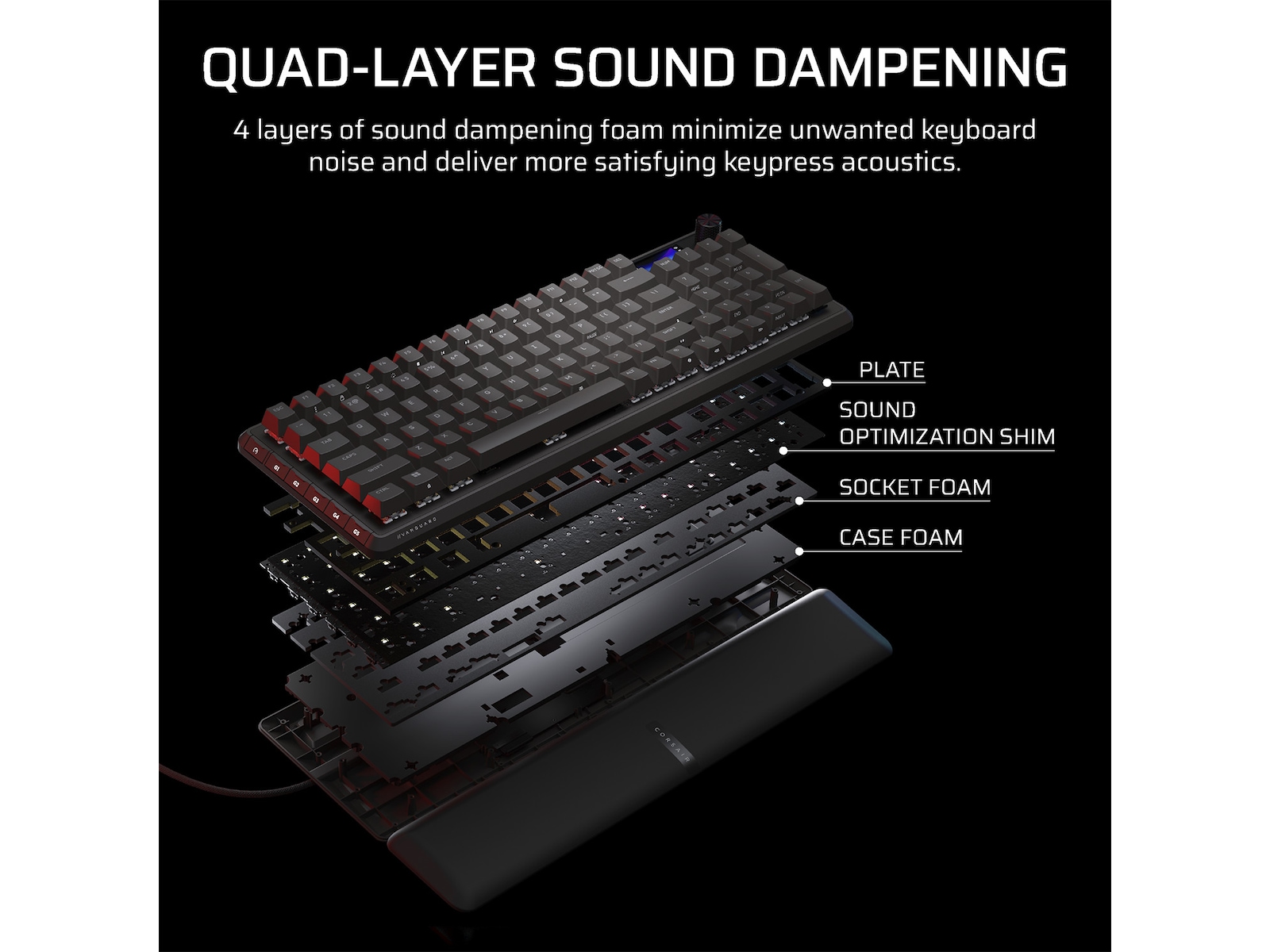 CORSAIR VANGUARD 96 WIRELESS Gaming Tastatur -B-Grade Demo tastatur