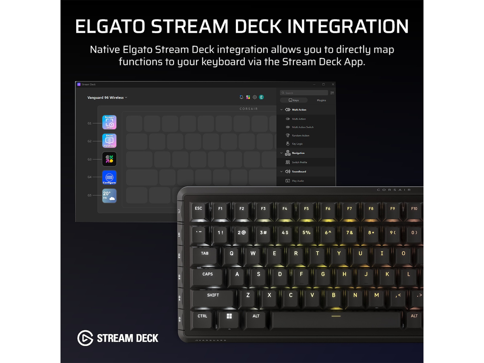 CORSAIR VANGUARD 96 WIRELESS Gaming Tastatur -B-Grade Demo tastatur