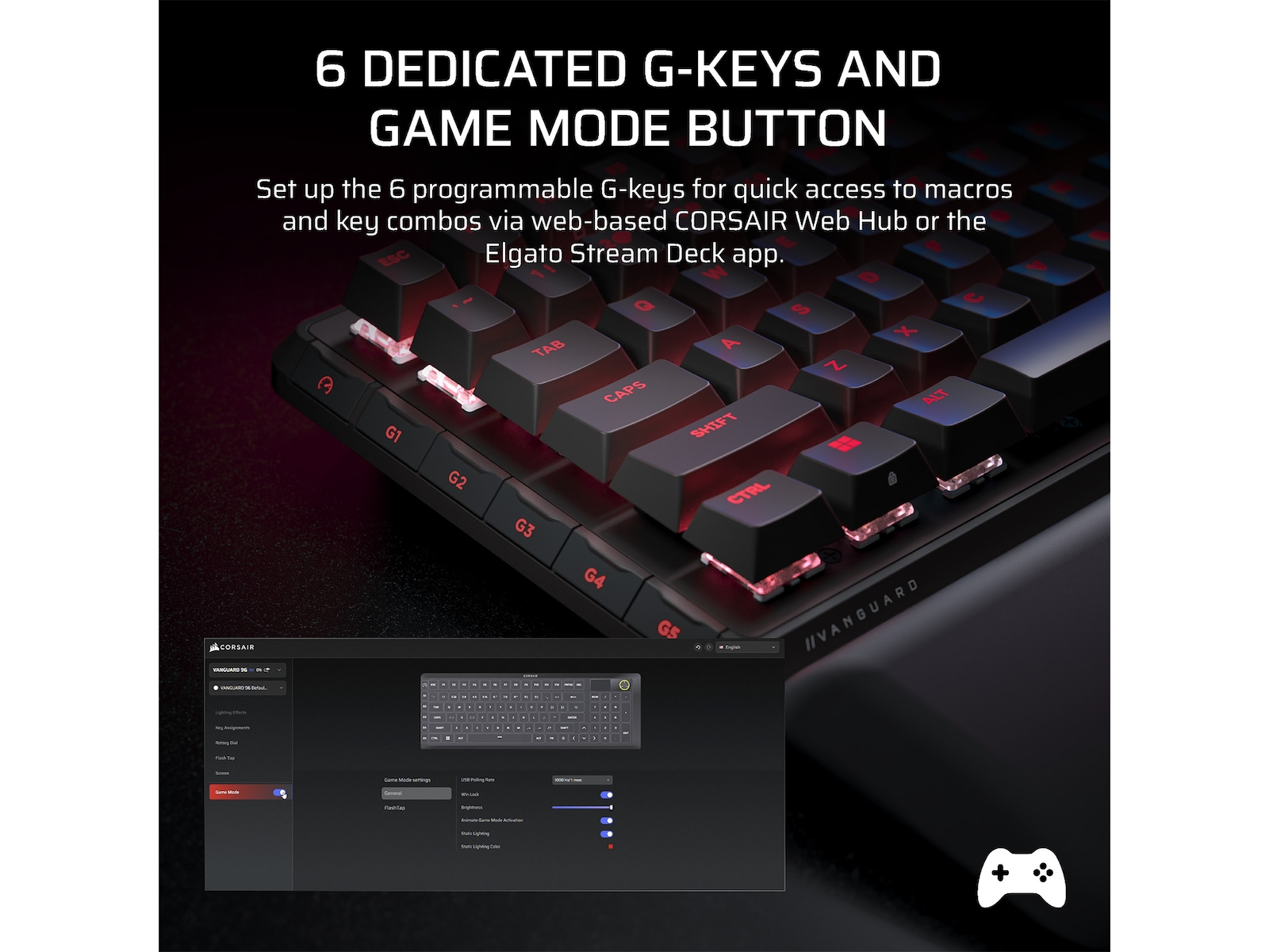 CORSAIR VANGUARD 96 WIRELESS Gaming Tastatur -B-Grade Demo tastatur