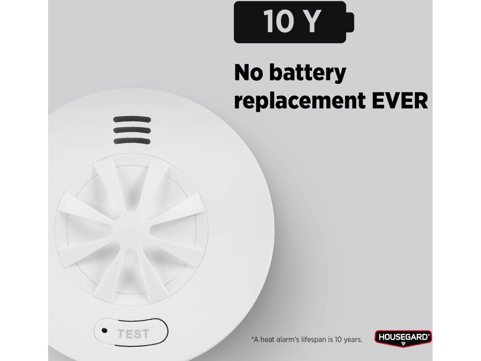 Housegard Luma trådløs varmevarsler 10-års batteri Røykvarslerer