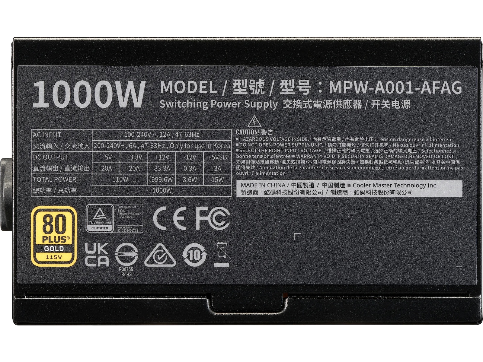 Cooler Master Elite Gold 1000 PSU Enheter