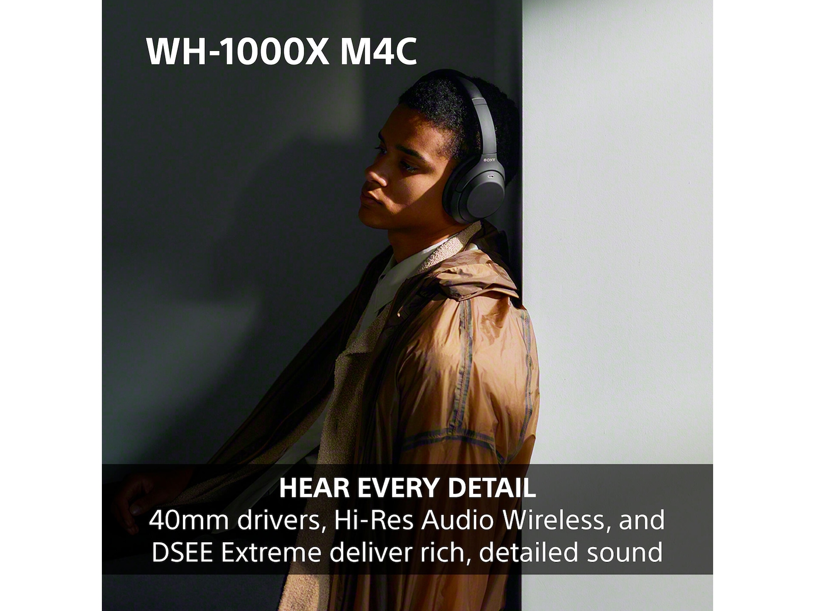 Sony WH-1000XM4C trådløse hodetelefoner (sort) Hodetelefoner