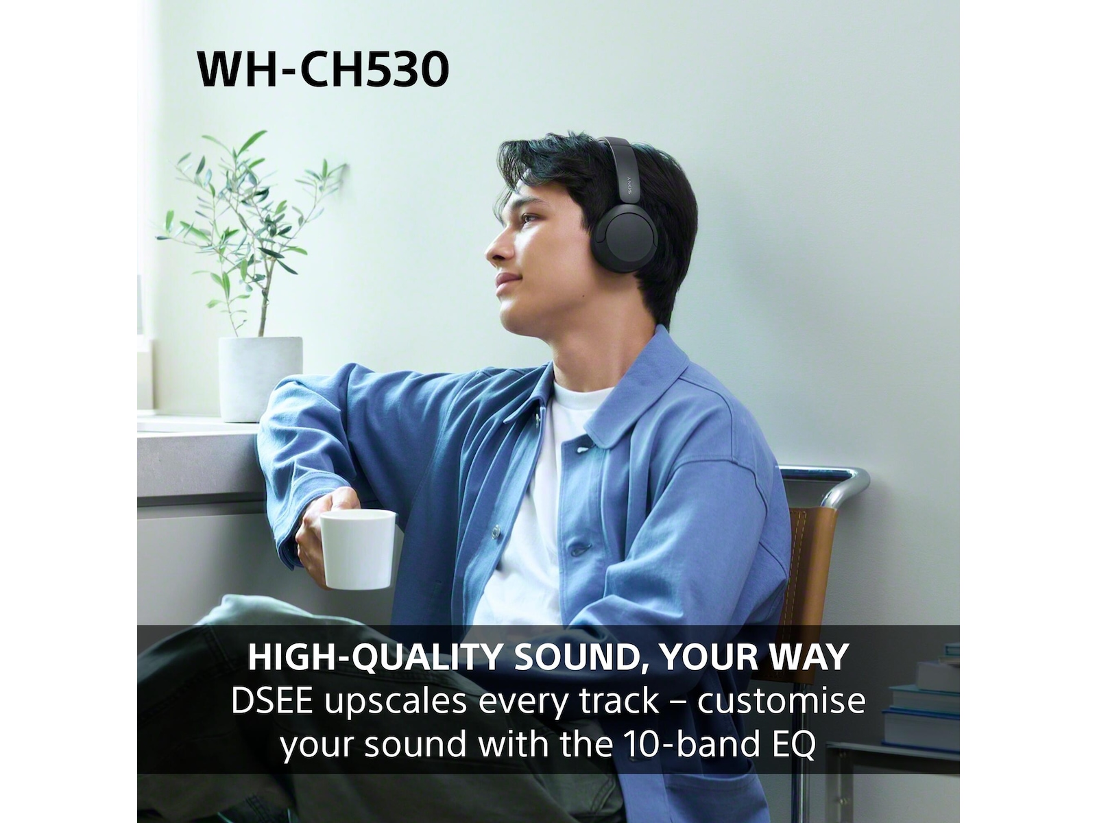 Sony WH-CH530 Trådløse Bluetooth Hodetelefoner (hvit) Hodetelefoner