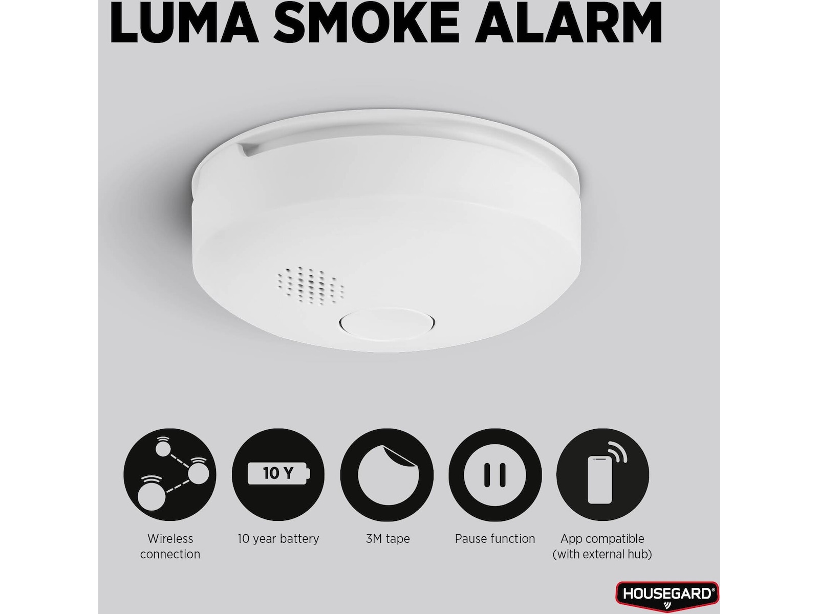 Housegard Luma trådløs brannvarsler 2-pack (hvit) Røykvarslerer