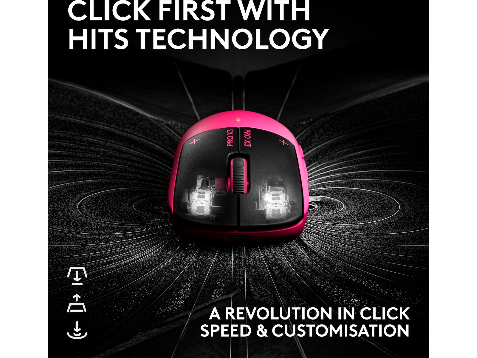 Logitech G PRO X3 SUPERSTRIKE trådløs gamingmus (rosa) Gamingmus