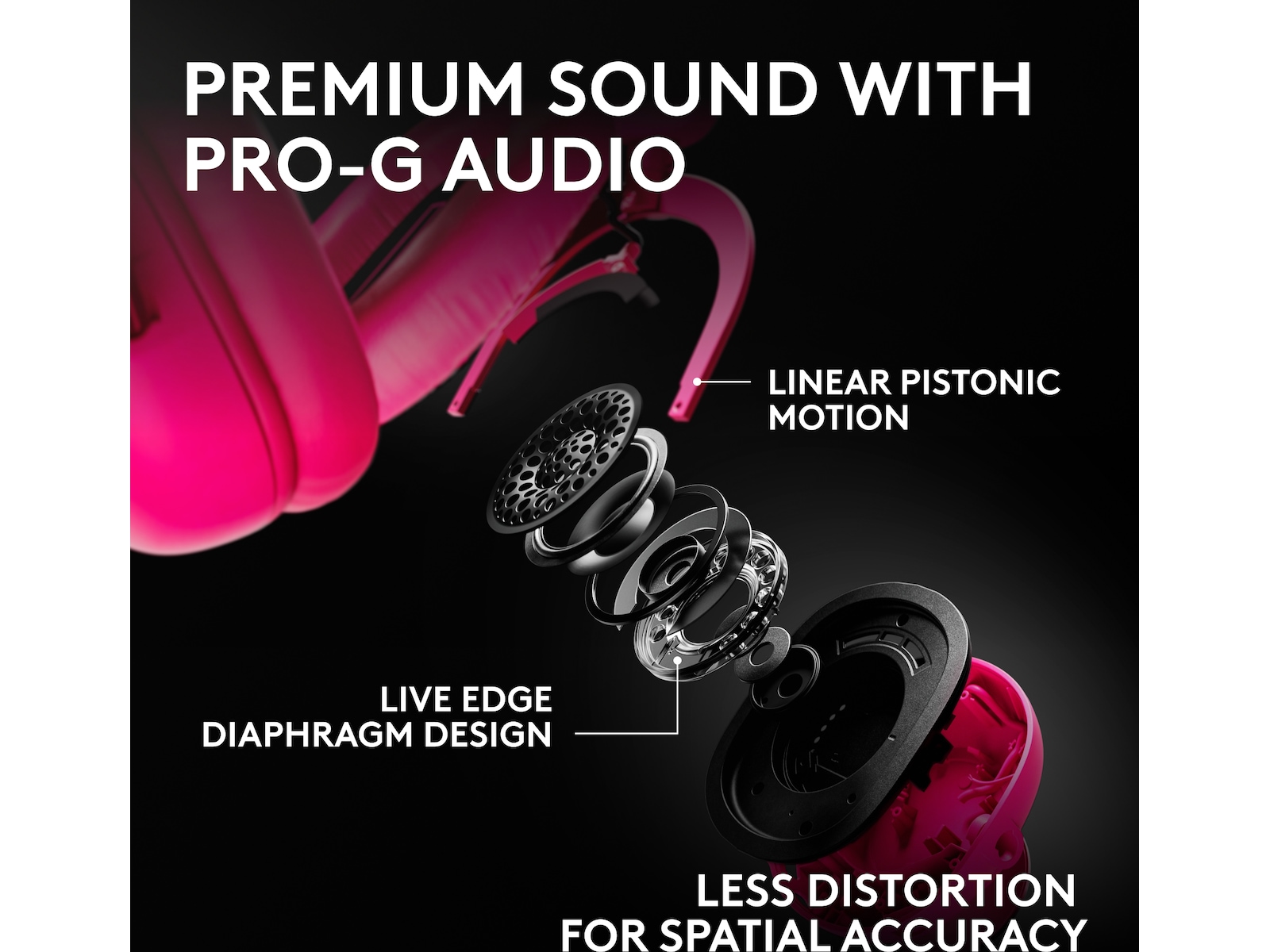 Logitech G PRO X3 LIGHTSPEED trådløst gaming headset (magneta) Gamingheadset