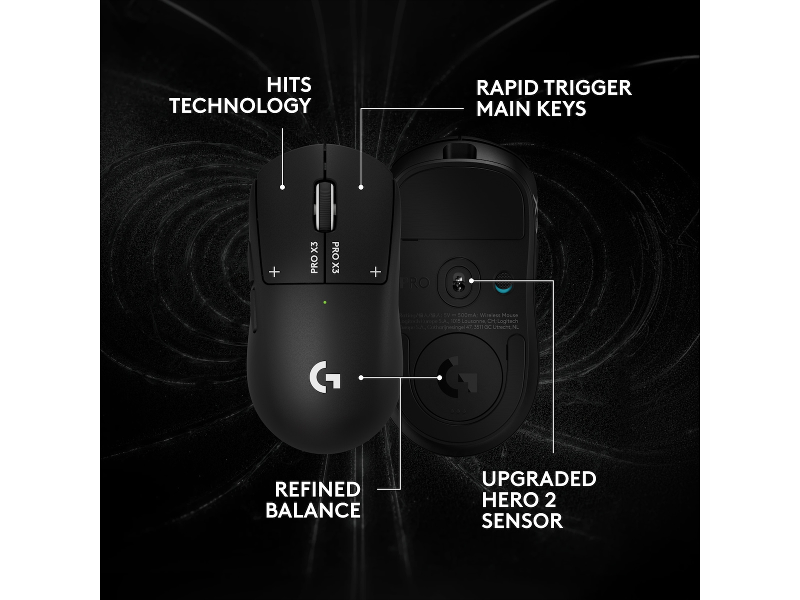 Logitech G PRO X3 SUPERSTRIKE trådløs gamingmus (sort) Gamingmus