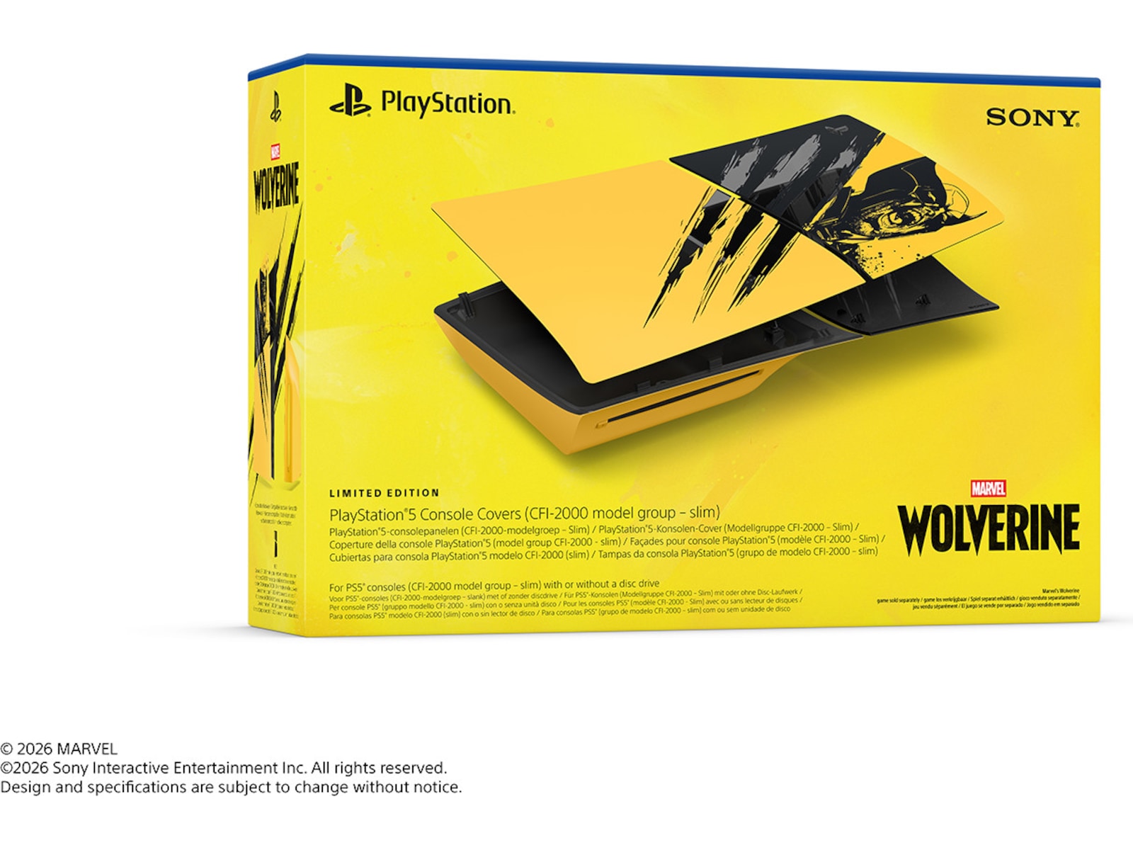 PS5 Console Cover (Slim) Wolverine YELLOW Tilbehør til spillkonsoller