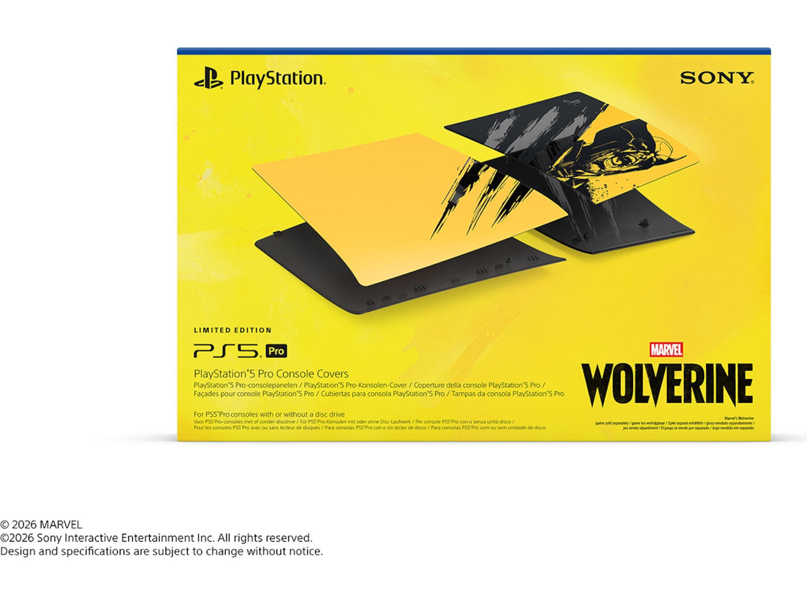 PS5 Pro Console Cover Wolverine YELLOW Tilbehør til spillkonsoller